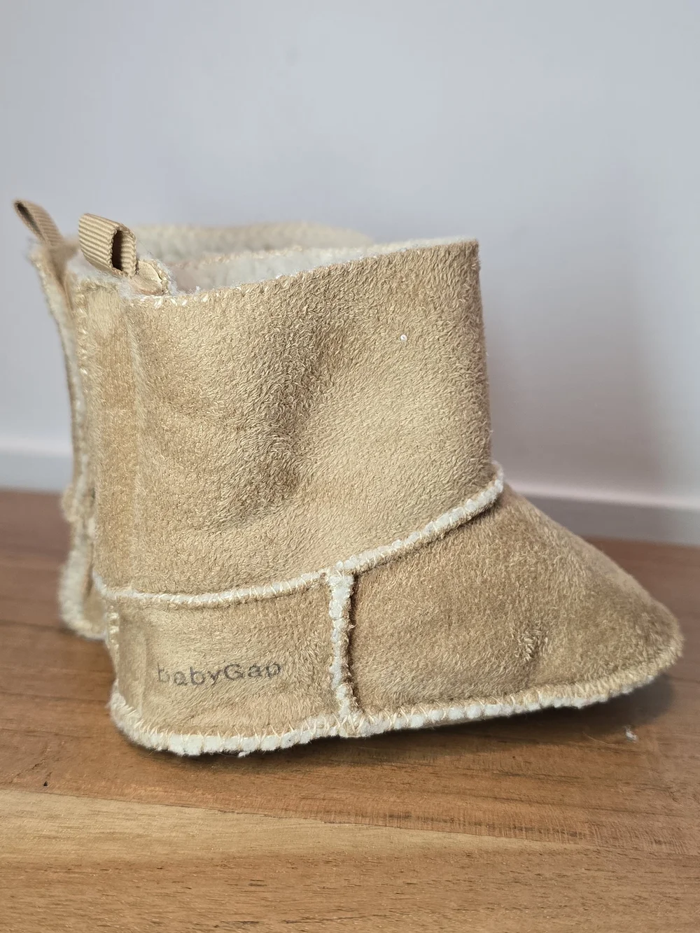 GAP Beige Faux-Suede Baby Booties 6-12M